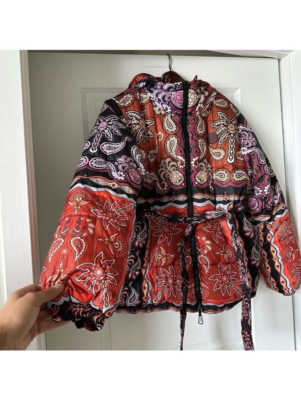 Farm Rio Black Sweet Mermaids Reversible Puffer Jacket - Picture 6 of 14